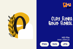 Clay Flora Boho Floral Monogram Product Image 1