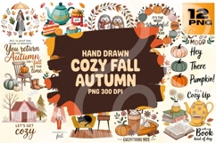 Cozy Fall Autumn PNG Bundle 12 Product Image 1