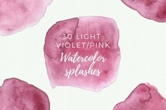 Watercolor splash clipart, Purple watercolor brush strokes Product Image 1