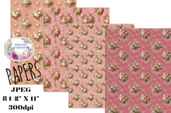 Shabby Chic, Papers, Flowers, Baskets, Junk Journal, Pinks Product Image 1