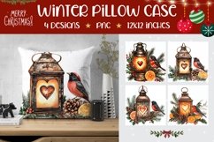 Christmas Lantern Pillowcase, Christmas Bird Pillow Case PNG Product Image 1