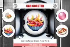 90s Nostalgia Snack Time Car Coaster Product Image 1