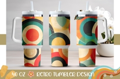 Retro Circles Tumbler Design, Retro 40 Oz Tumbler Template Product Image 1