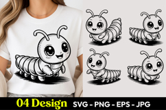 Cute Caterpillar SVG PNG Product Image 1