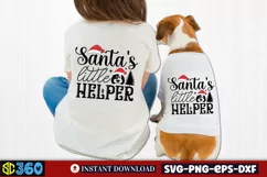 Sante little yelper SVG, Christmas Dog SVG Product Image 2