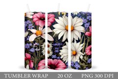 Flowers Tumbler Design. Sublimation Tumbler Flowers Product Image 1