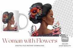 Floral Woman Clipart, Printable Watercolor clipart Product Image 1