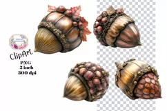 Fall Autumn, Acorns, Halloween, Ephemera, PNG, Clipart Product Image 1