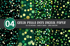 Green Polka Dots Digital Paper Product Image 1