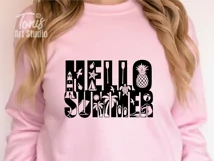 Hello Summer SVG PNG DXF | Vacation Svg | Beach Svg Cut File Product Image 4