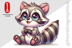 Cute Raccon Clipart - PNG File Product Image 2