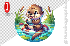 Cute Otter Clipart - PNG File Product Image 2
