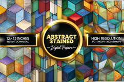 Abstract Stained Glass Digital Papers - 04 Variations Product Image 1
