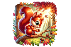 Cute Squirrel Clipart- PNG File Product Image 2