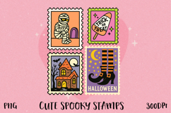 Cute Spooky Halloween Postage Stamp PNG | Sublimation Product Image 1