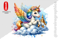 Cute Unicorn Clipart - PNG File Product Image 2
