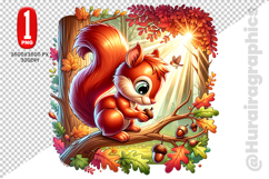 Cute Squirrel Clipart- PNG File Product Image 1