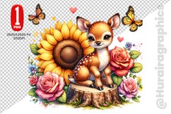 Cute Deer Clipart - PNG File Product Image 1