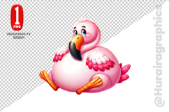 Cute Flamingo Clipart - PNG File Product Image 1