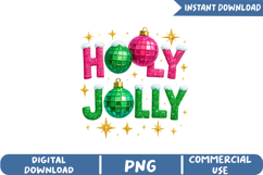 Holly Jolly Christmas Sublimation, Christmas Png Product Image 1