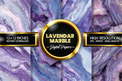 Lavendar Marble Digital Papers - 04 Variations Product Image 1