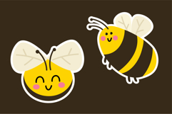 Bee sticker set cute cartoon honey insects pack Product Image 5