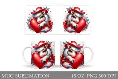 Valentines Horse Mug Sublimation. Valentines Mug Design Product Image 1