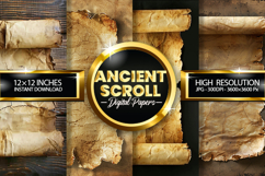 Ancient Scroll Digital Papers - 04 Variations Product Image 1