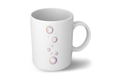 Summer Ocean Pink Air Bubbles Circle Watercolor PNG Product Image 3