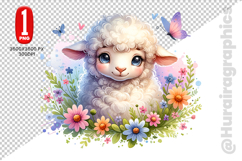 Cute Sheep Clipart - PNG File Product Image 2