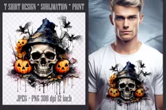 Creepy Skull in the Garden Sublimation PNG/jpeg Product Image 1