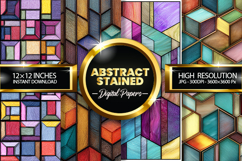 Abstract Stained Glass Digital Papers - 04 Variations Product Image 1
