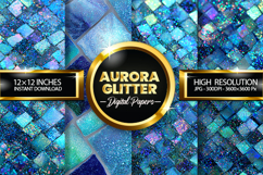 Aurora Glitter Digital Papers - 04 Variations Product Image 1