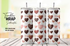 3D Heart pattern tumbler wrap sublimation png Product Image 1