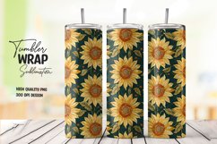 Sunflower pattern tumbler wrap sublimation png Product Image 1