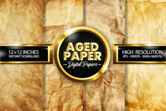 Aged Paper Digital Papers - 04 Variations Product Image 1