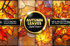 Autumn Leaves Digital Papers - 04 Variations Product Image 1