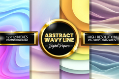 Abstract Wavy Lines Digital Papers - 04 Variations Product Image 1