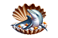 Cute Dolphin Clipart - PNG File Product Image 1