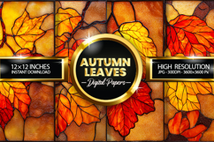 Autumn Leaves Digital Papers - 04 Variations Product Image 1