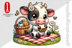 Cute Cow Clipart - PNG File Product Image 1