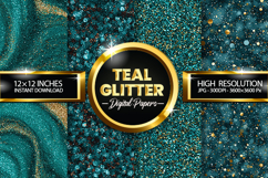 Teal Digital Papers - 04 Variations Product Image 1