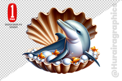 Cute Dolphin Clipart - PNG File Product Image 2