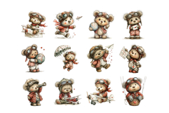 Aviator Teddy Bears PNG Clipart Set Product Image 4