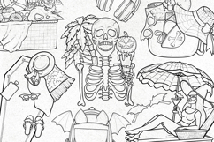 45 Summer Goth Tattoo Stamp Brushes for Procreate Product Image 5
