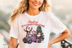 Christmas Pig Wine Drink PNG Sublimation Product Image 5