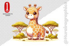 Cute Girraffe Clipart - PNG File Product Image 1