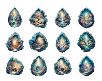 Fantasy Fairy Geode Clipart PNG Collection Product Image 2