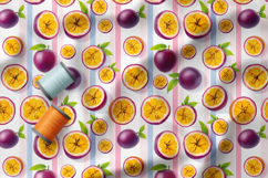 Colourful Macarons and Berries Seamless Patterns, Summer PNG Product Image 5