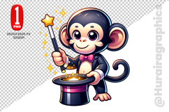 Cute Monkey Clipart - PNG File Product Image 2